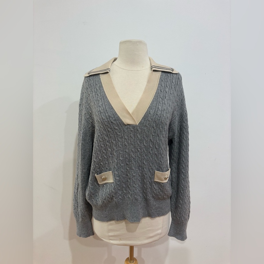 Sandro Collared Sweater, Size: US 8 - Picture 6 of 12
